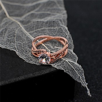 GS Round AAA Cut Cubic Zircon Engagement Rings For Women Ladies Rose Gold Sliver Color Wedding Ring Jewelry Gifts Anillos Mujer