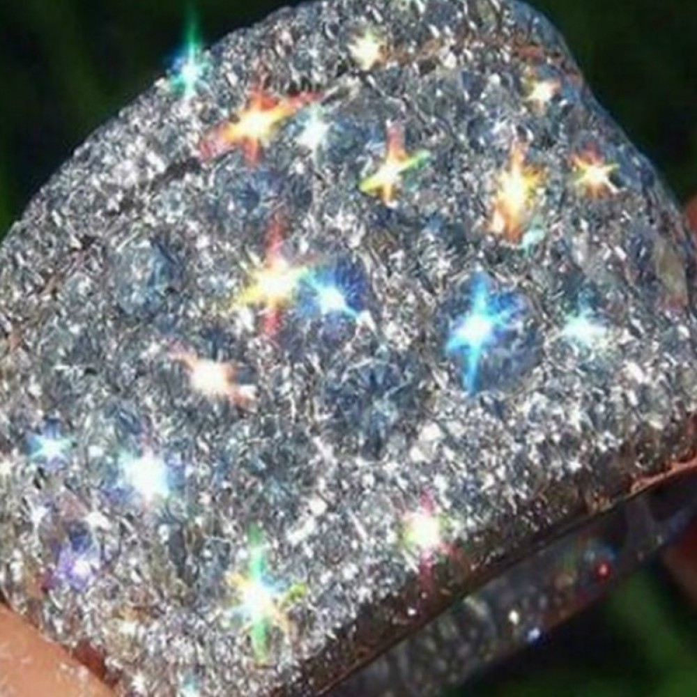 Exaggerated zircon crystal fashion ring jewelry holiday gift woman ring size 5 6 7 8 9 10 11 12