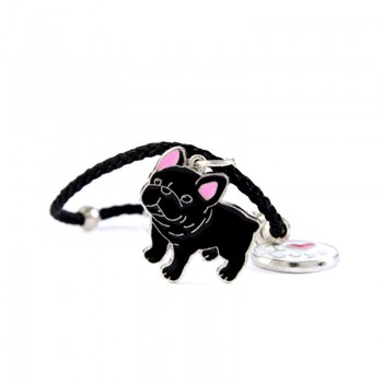French Bulldog Charm Bracelets Bangles Women Girls Silver Color Dog Pendant Rope Chain Female Wrap Bracelet Jewelry Bijoux Femme