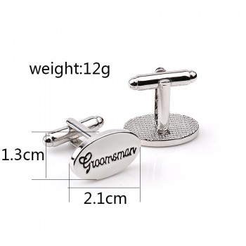 13 Style Mens Fashion Silver Oval Wedding Jewelry Cufflinks Groom/Best Man/Best Friend French Shirt Cuff Links High Quality