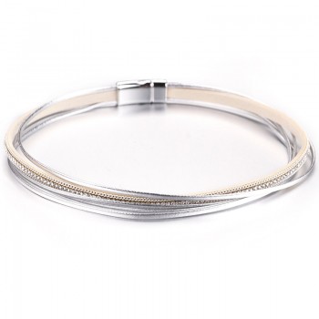 ALLYES Multilayer Leather Bracelets for Women Femme 6 Colors Magnet Clasp Crystal Bohemian Double Wrap Bracelet Jewelry