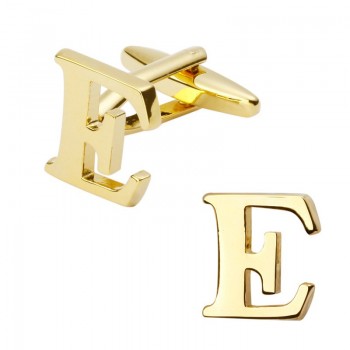 Gold cufflinks color fashion English alphabet of 26 letters to design mens shirts cufflinks copper materials