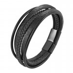 New Design Multi-layers Handmade Braided Cowhide Bracelet amp; Bangle For Men Male Hand Jewelry Stainless Steel Fashion Bangles