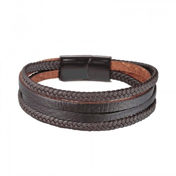 New Design Multi-layers Handmade Braided Cowhide Bracelet amp; Bangle For Men Male Hand Jewelry Stainless Steel Fashion Bangles