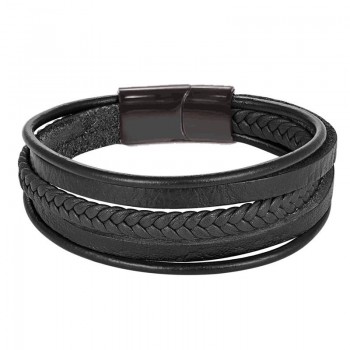 New Design Multi-layers Handmade Braided Cowhide Bracelet amp; Bangle For Men Male Hand Jewelry Stainless Steel Fashion Bangles