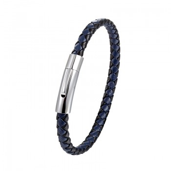 NEW Punk Black and white Braided Steel wire Bracelet Magnetic Buckle Simple Style Fashion Wristband Men Stainless steel bracelet