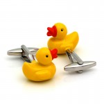 Kemstone Lovely Yellow Duck Design Sliver Color Cufflinks Fancy Gifts Personalized Cuff Links For Men Jewelry Wholesale