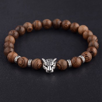 Amader Hot Men Natural Wood Beads Cross Bracelets Onyx Meditation Prayer Bead Bracelet Women Wooden Yoga Jewelry ABJ003