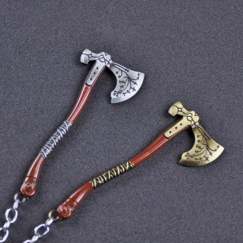 SC Fashion jewelry God Of War 4 Kratos Axe Keychains Exquisite Crystal Carved pattern Axe Pendant key holder Souvenir jewelry