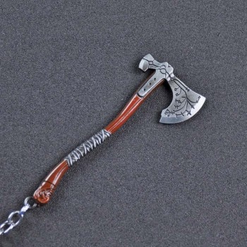 SC Fashion jewelry God Of War 4 Kratos Axe Keychains Exquisite Crystal Carved pattern Axe Pendant key holder Souvenir jewelry