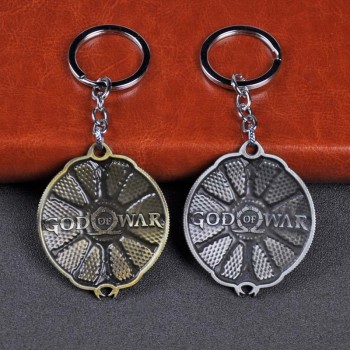 SC Fashion jewelry God Of War 4 Kratos Axe Keychains Exquisite Crystal Carved pattern Axe Pendant key holder Souvenir jewelry