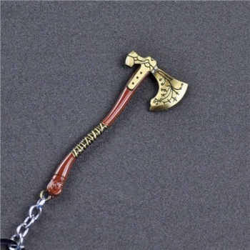 SC Fashion jewelry God Of War 4 Kratos Axe Keychains Exquisite Crystal Carved pattern Axe Pendant key holder Souvenir jewelry