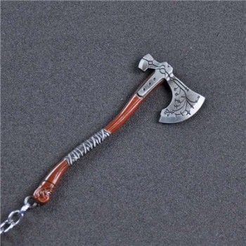 SC Fashion jewelry God Of War 4 Kratos Axe Keychains Exquisite Crystal Carved pattern Axe Pendant key holder Souvenir jewelry