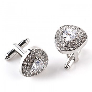 1 Pair High grade Silver Plated Purple Crystal Rhinestone Cufflinks Wedding shirt Cuff Links Classic Luxury Jewelry 3 Color