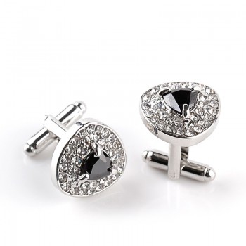 1 Pair High grade Silver Plated Purple Crystal Rhinestone Cufflinks Wedding shirt Cuff Links Classic Luxury Jewelry 3 Color