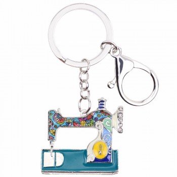 WEVENI Alloy Sewing Machine Key Chain Key Ring Handbag Decoration Charm Enamel Keychain Accessories New Trendy Jewelry For Women