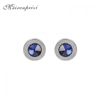 blue Crystal Cone Cufflinks Men Classic Brand blue Prismatic Cuff Button Designer High Quality Mens Shirt Taper Cuff Links