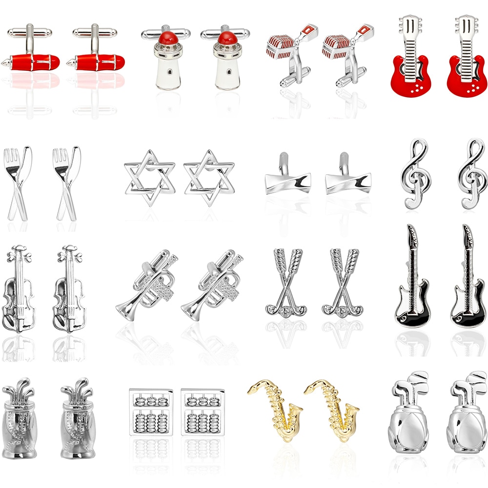 High Quality Fashion Musician Cufflinks sax Piano music designs copper material men cufflinks whoelsaleamp;retail