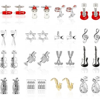 High Quality Fashion Musician Cufflinks sax Piano music designs copper material men cufflinks whoelsaleamp;retail