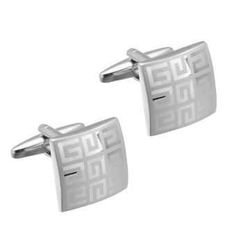 French Shirt Laser Engraving Men Jewelry Unique Wedding Groom Men High Quality Cuff Links Business silver gold Cufflinks For Men