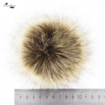 Furling 12pcs Pom Poms DIY Wholesale 10cm Soft Faux Fox Fur Pom Pom Ball for Knitting Hat  Accessories Keychain Accessory