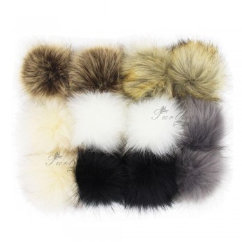 Furling 12pcs Pom Poms DIY Wholesale 10cm Soft Faux Fox Fur Pom Pom Ball for Knitting Hat  Accessories Keychain Accessory