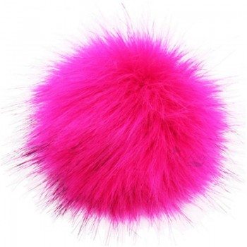 Furling 12pcs Pom Poms DIY Wholesale 10cm Soft Faux Fox Fur Pom Pom Ball for Knitting Hat  Accessories Keychain Accessory