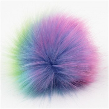 Furling 12pcs Pom Poms DIY Wholesale 10cm Soft Faux Fox Fur Pom Pom Ball for Knitting Hat  Accessories Keychain Accessory