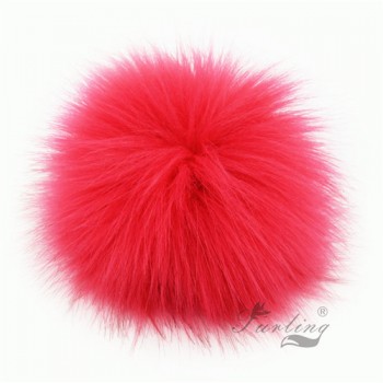 Furling 12pcs Pom Poms DIY Wholesale 10cm Soft Faux Fox Fur Pom Pom Ball for Knitting Hat  Accessories Keychain Accessory