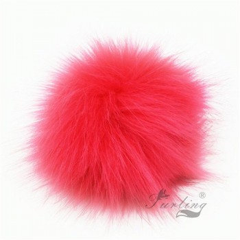 Furling 12pcs Pom Poms DIY Wholesale 10cm Soft Faux Fox Fur Pom Pom Ball for Knitting Hat  Accessories Keychain Accessory
