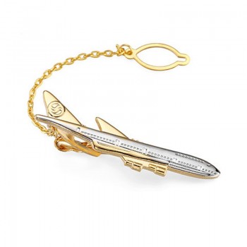 High-end brand mens tie clip vogue wedding shirt tie pin accessories gold plane tie clips classic design style