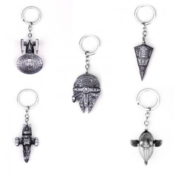 Hot Sale Star Wars Movie Jewelry Star Wars Craft Keychain High Quality Spaceship Pendant Key Chain for Men Women Car Keyring