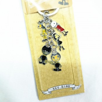 New batim Bendy metal Keychain Keyring 5 pendant Henry Joey ink machine zinc alloy key ring backpack Pendant Costume kids gift