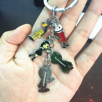 New batim Bendy metal Keychain Keyring 5 pendant Henry Joey ink machine zinc alloy key ring backpack Pendant Costume kids gift