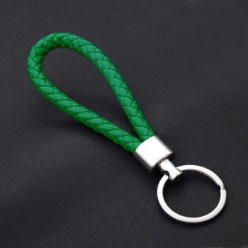 Fashion Handmade Leather Rope Woven Keychain Metal key rings Key Chains Men or Women Key Holder Key Cover  Auto Keyring Gifts