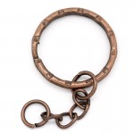 Doreen Box Split Key Chains amp; Key Rings Round Antique Copper Keychain Accessories For DIY Jewelry Making 5.3cm,30PCs (B26895)