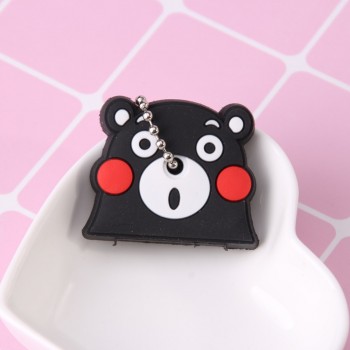 Cute Cartoon Emoticons Smile Key Cover Cap Silicone Amusing Head Yellow Face Stool Keychain Women Porte Clef