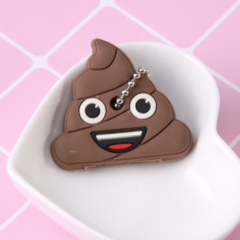 Cute Cartoon Emoticons Smile Key Cover Cap Silicone Amusing Head Yellow Face Stool Keychain Women Porte Clef