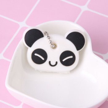 Cute Cartoon Emoticons Smile Key Cover Cap Silicone Amusing Head Yellow Face Stool Keychain Women Porte Clef