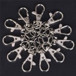 10Pcs Alloy Metal Key Chain Holder DIY Classic Silver Split Lobster Key Bag Hooks Clasp Clips Key Ring