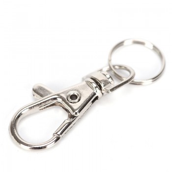 10Pcs Alloy Metal Key Chain Holder DIY Classic Silver Split Lobster Key Bag Hooks Clasp Clips Key Ring