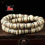 10PCS Natural beef bone inlaid with copper coral songstone Tibetan buddhist beads DIY accessories. beads for jewelry making
