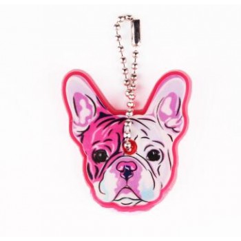 Cute Silicone French Bulldog Dog Key Cover Cap Keychain Women Key Chain Ring Girls Kids Bag Charm Accessories Pendant Porte Clef