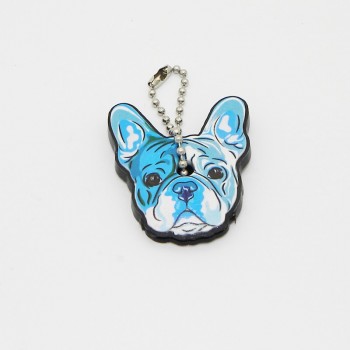 Cute Silicone French Bulldog Dog Key Cover Cap Keychain Women Key Chain Ring Girls Kids Bag Charm Accessories Pendant Porte Clef
