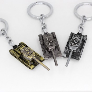 Men Strap Wot Game World of Tanks KeyChain Alloy Metal Tank Model Pendent Keyring gift key chain ring holder car Fans souvenirs