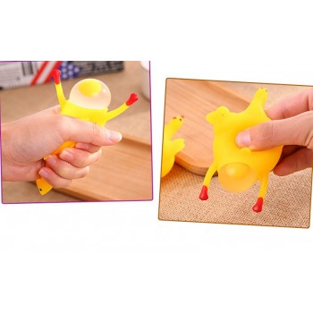 New Funny Spoof Tricky Gadgets Green Dinosaur Beans Toy Chicken Egg Laying Hens Crowded Stress Ball Keychain Keyring Relief Gift
