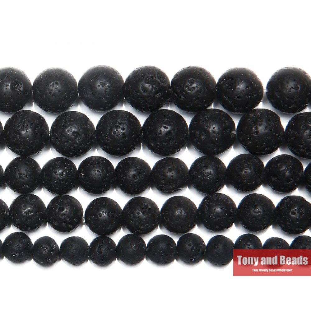 Free Shipping Natural Stone AA Quality Volcano Lava Round Loose Beads 15 Strand 4 6 8 10 12 14MM Pick Size For Jewelry Making