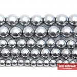 Free Shipping Natural Stone Silver Plated Hematite Shamballa Beads 4 6 8 10 MM 15 Per Strand Pick Size For Jewelry Making HB15