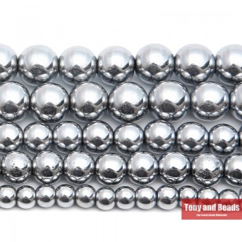 Free Shipping Natural Stone Silver Plated Hematite Shamballa Beads 4 6 8 10 MM 15 Per Strand Pick Size For Jewelry Making HB15