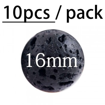 1 Pack Muti-size Natural Round Black Rock Volcanic Lava Stone Beads For Bracelets Essential Oil Diffuser Necklace Lockets